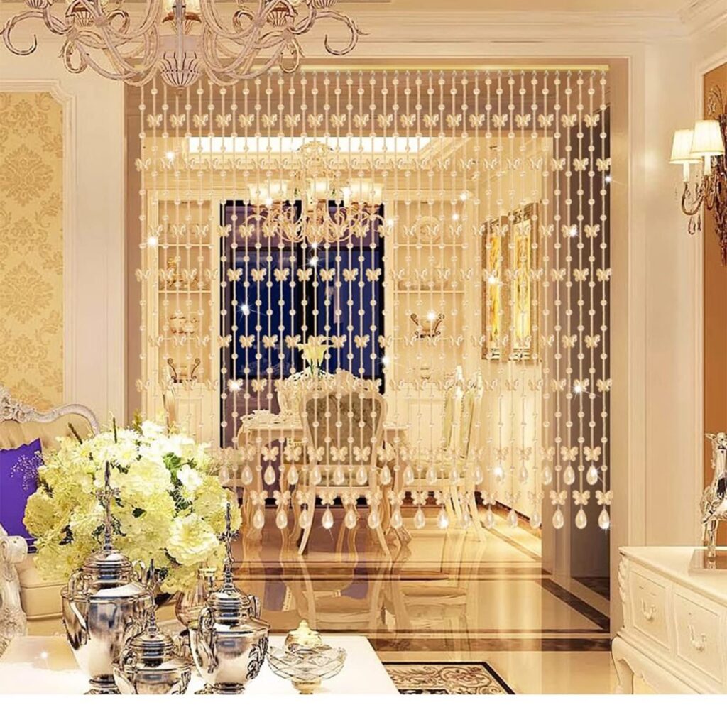 Top 30 Living Room Curtain Design Ideas for a Stylish Home 29 Gemstone Beaded Curtains