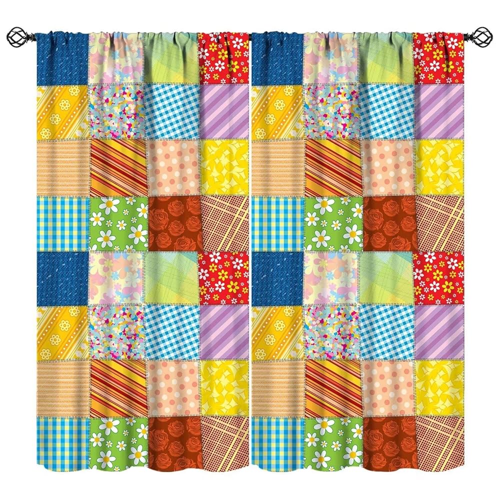 Top 30 Living Room Curtain Design Ideas for a Stylish Home 17 Scrap Patchwork Curtains