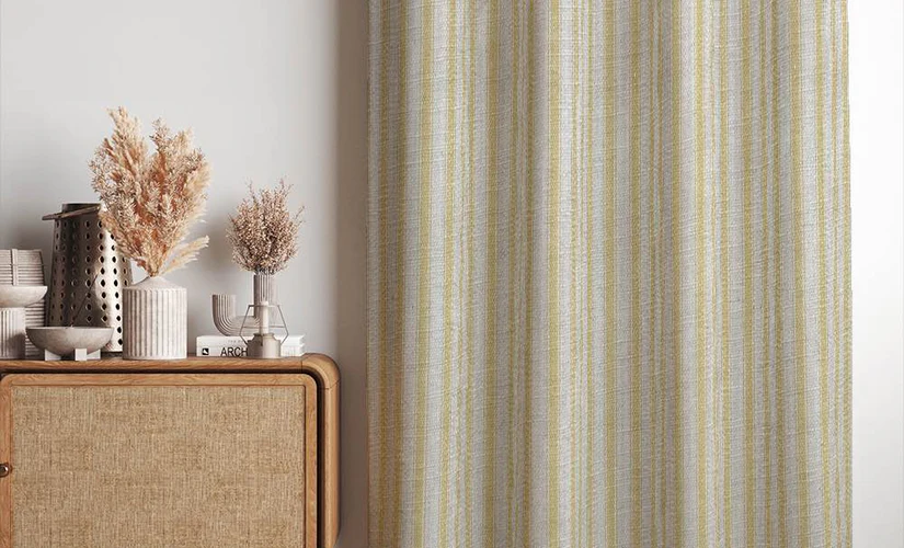 Top 30 Living Room Curtain Design Ideas for a Stylish Home 25 Stripes Heighted Curtains